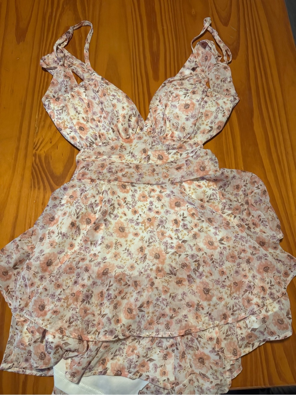 Floral Ruffle Summer romper - Pink & Cream